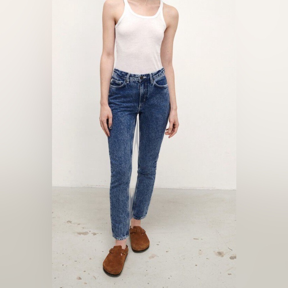 Vintage America Blues Jeans 8/29 cotton‎ spandex straight 5 pockets blue